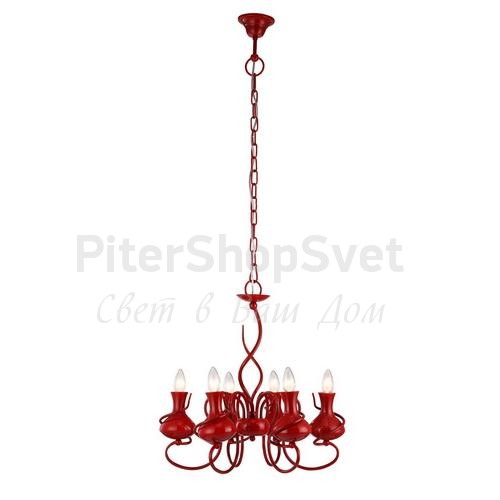 Красная подвесная люстра A6819LM-6RD VASO Arte Lamp