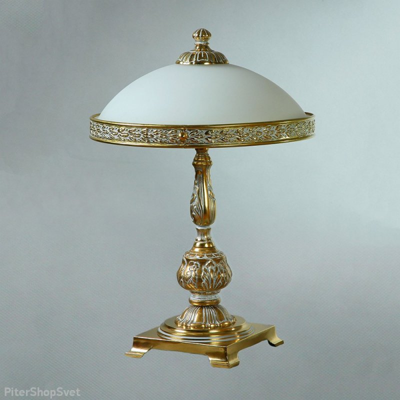 Настольная лампа цвет бронза с белой патиной «Toledo» 02155T/3 WP