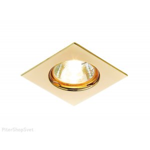 Квадратный встраиваемый светильник золотого цвета «Classic»