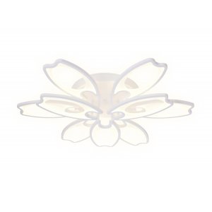 Белая светодиодная потолочная люстра цветок с пультом ДУ 162Вт 3000-6400К «Original»