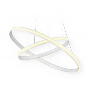 Белая подвесная люстра 2 кольца 84Вт с пультом ДУ «Metallic»