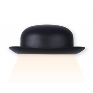 Чёрный настенный светильник для подсветки в форме шляпы «Wallers Wall»