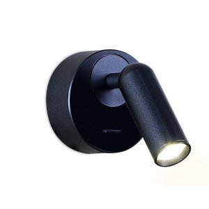 Чёрный светодиодный спот с выключателем 3Вт 4200К «Wall»