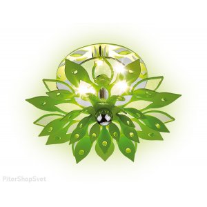 Зелёный встраиваемый светильник цветок «LED»