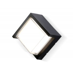 Чёрный уличный настенный прямоугольный светильник 12Вт 4200К