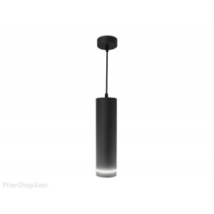 Чёрный подвесной светильник цилиндр 9Вт 4200К «Techno Spot»