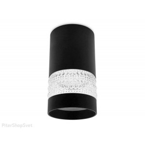 Чёрный накладной потолочный светильник цилиндр «Techno Spot»