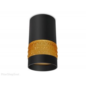 Чёрно-жёлтый накладной потолочный светильник цилиндр «Techno Spot»
