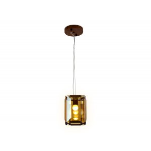 Подвесной светильник кофейного цвета с янтарным хрусталём «Traditional»