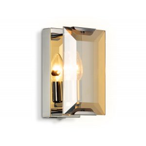 Прямоугольный накладной светильник хром/янтарный «Traditional»