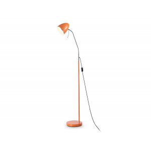 Оранжевый напольный светильник торшер с гибкой шеей