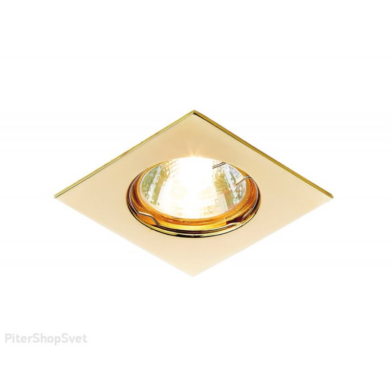 Квадратный встраиваемый светильник золотого цвета «Classic» 866A GD