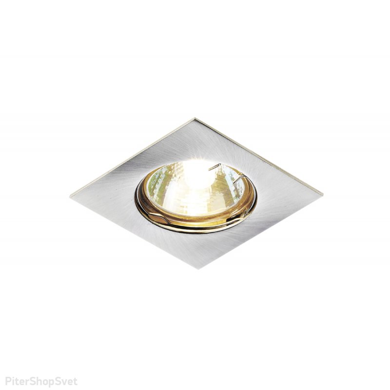 Квадратный встраиваемый светильник сатин серебро «Organic Spot» 866A SS