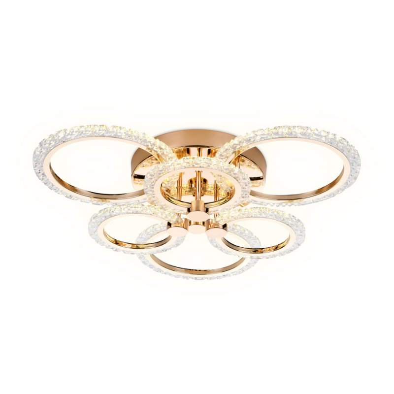 Потолочная люстра кольца золотого цвета с пультом ДУ 90Вт 3000-6400К «Original» FA418