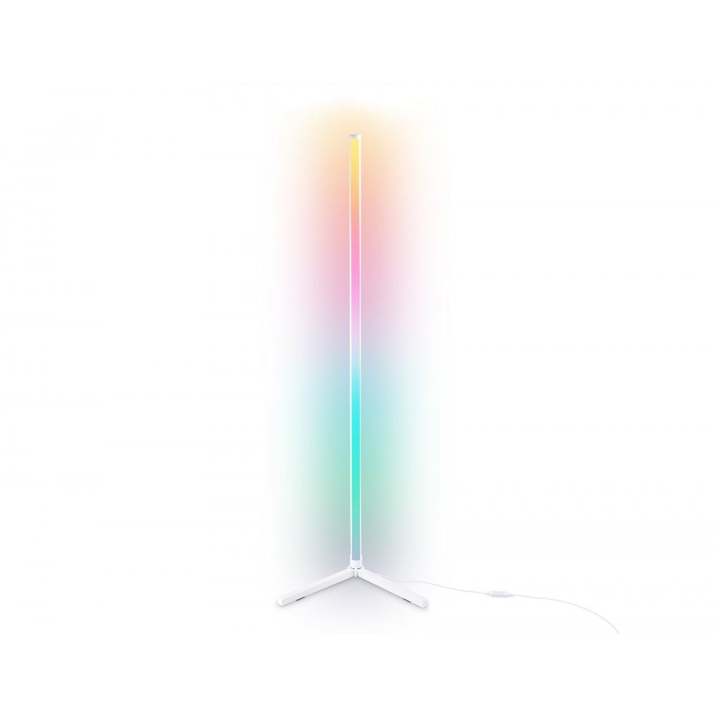 Белый угловой RGB торшер с пультом «LineTech» FL8020