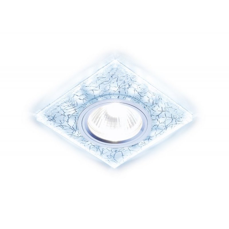 Квадратный встраиваемый светильник с подсветкой 3Вт 6400К «Led» S227 W/CH/C