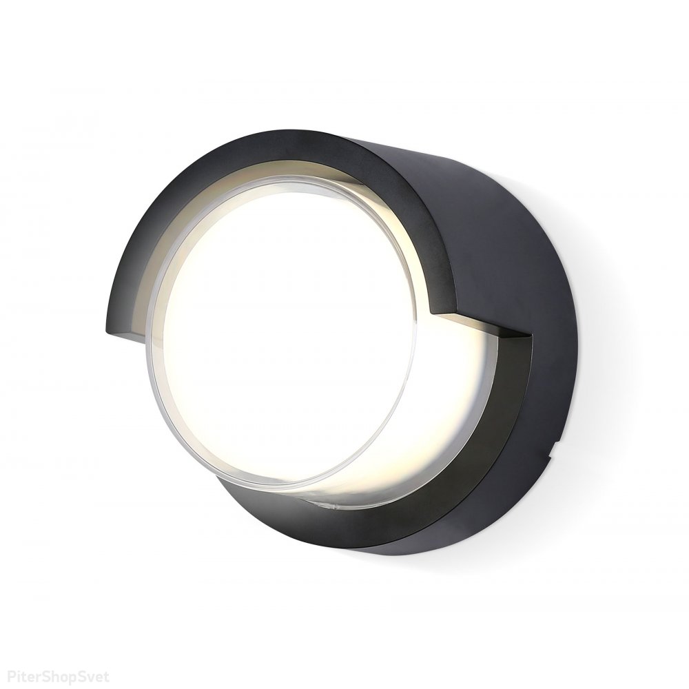 Чёрный круглый уличный настенный светильник 12Вт 4200К IP65 ST5231