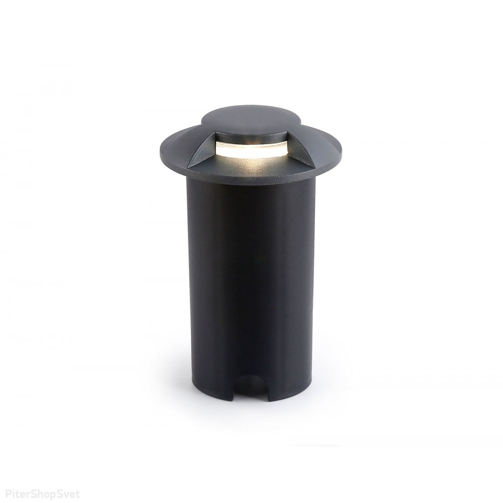 Серый уличный светодиодный светильник в грунт 1Вт 4200К IP67 ST6524