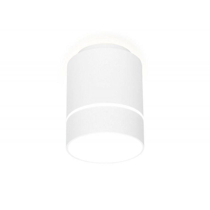 Белый накладной потолочный светильник цилиндр с подсветкой потолка 7Вт 4200К «Techno Spot» TN256