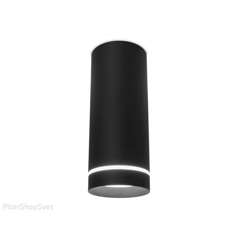 Чёрный накладной потолочный светильник цилиндр 9Вт 4200К «Techno Spot» TN286