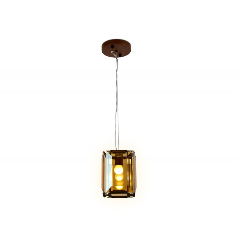 Подвесной светильник кофейного цвета с янтарным хрусталём «Traditional» TR5109