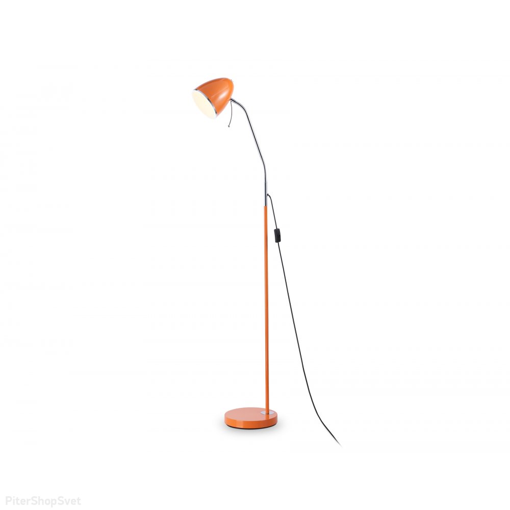 Оранжевый напольный светильник торшер с гибкой шеей TR97689