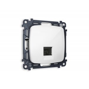 Комплект механизма компьютерной розетки RJ-45(8P8C) CAT6 со шторкой, белый глянец «Quant Omega»