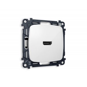 Комплект механизма розетки HDMI 2.0 40V/500mA 2.0GHz 5-18Gbit/s, белый глянец «Quant Omega»