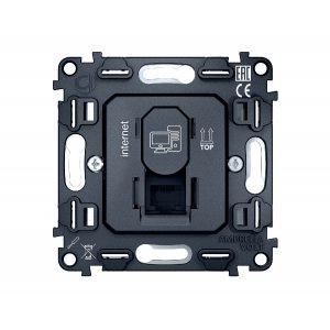 Механизм компьютерной розетки RJ-45 (8P8C) CAT6 с автоматической защитной шторкой «QUANT»