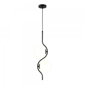 Чёрный подвесной светильник с белыми шарами «Jagna»
