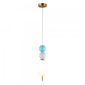 подвесной светильник с ребристым плафоном и цветными шариками «Rosabella»