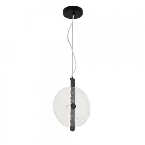 Чёрный подвесной светильник с прозрачным стеклянным диском «Lorentayn»