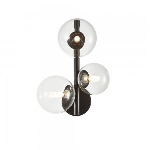 Чёрный настенный светильник с прозрачными шарами «Feliche»