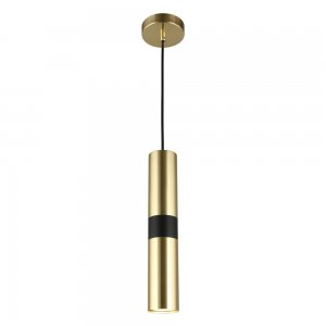 Подвесной светильник цилиндр, золотой/чёрный «Mireil»