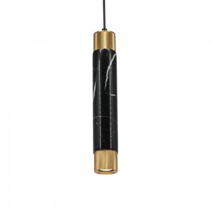 Подвесной светильник цилиндр из искусственного чёрного мрамора «Evet»
