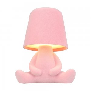 Розовая настольная лампа человечек «Olka»