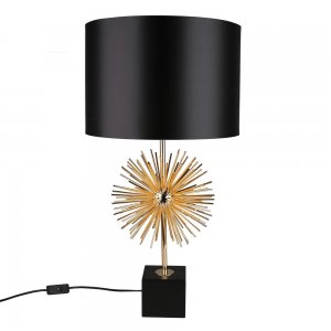 Чёрно-золотая настольная лампа с солнцем «Bozena»