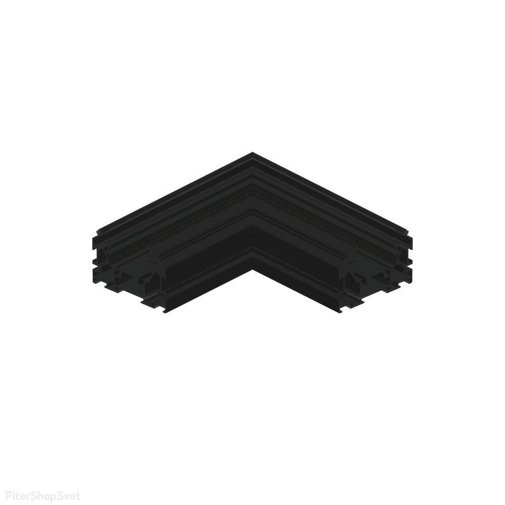 Чёрный угловой соединитель шинопровода в натяжной потолок «Magnetic track 48» APL.0184.00.04
