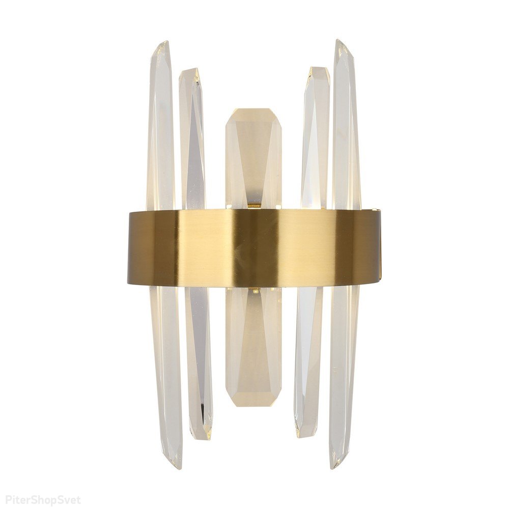 Бронзовый настенный светильник с кристаллами 25Вт 3500-6500К «Leon» APL.028.01.25
