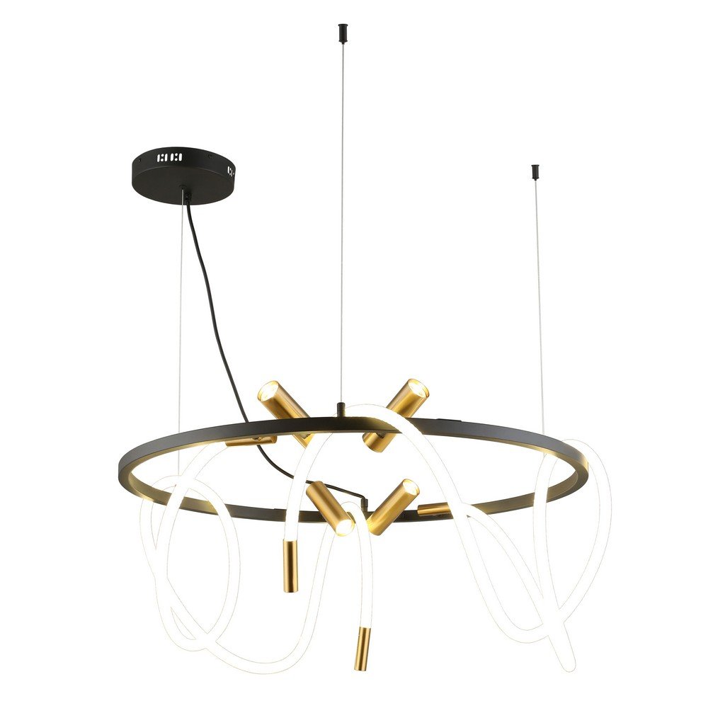 Потолочная люстра кольцо с гибким неоном и спотами «Malgorzata» APL.066.03.70