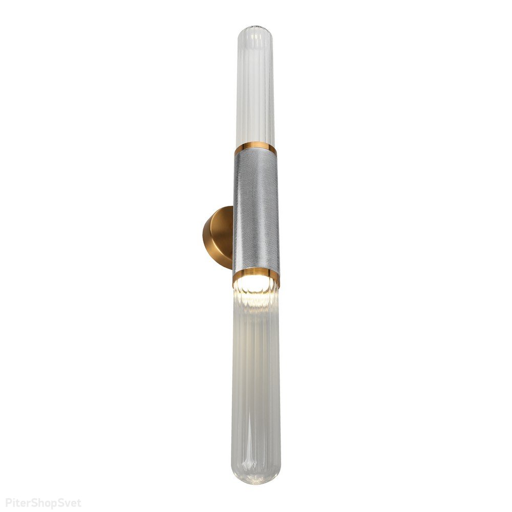 Бронзово-серебряный настенный светильник цилиндр «Brynia» APL.307.11.02