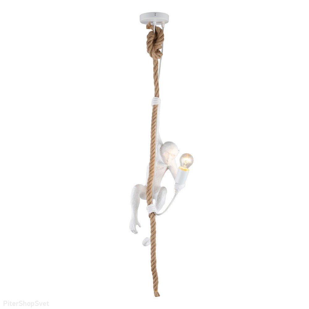 Подвесной светильник белая обезьяна на канате с лампочкой в лапе «Magali» APL.309.06.01