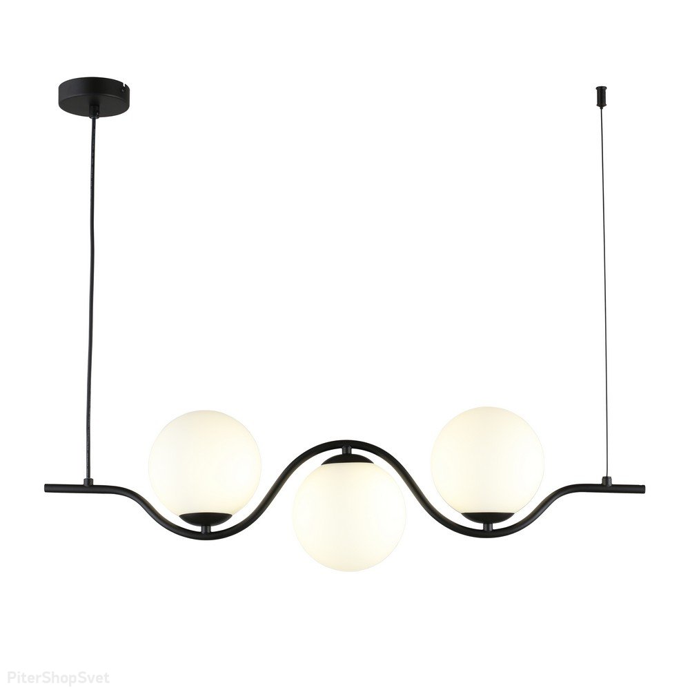 Чёрный длинный подвесной светильник с шарами «Jagna» APL.312.03.03
