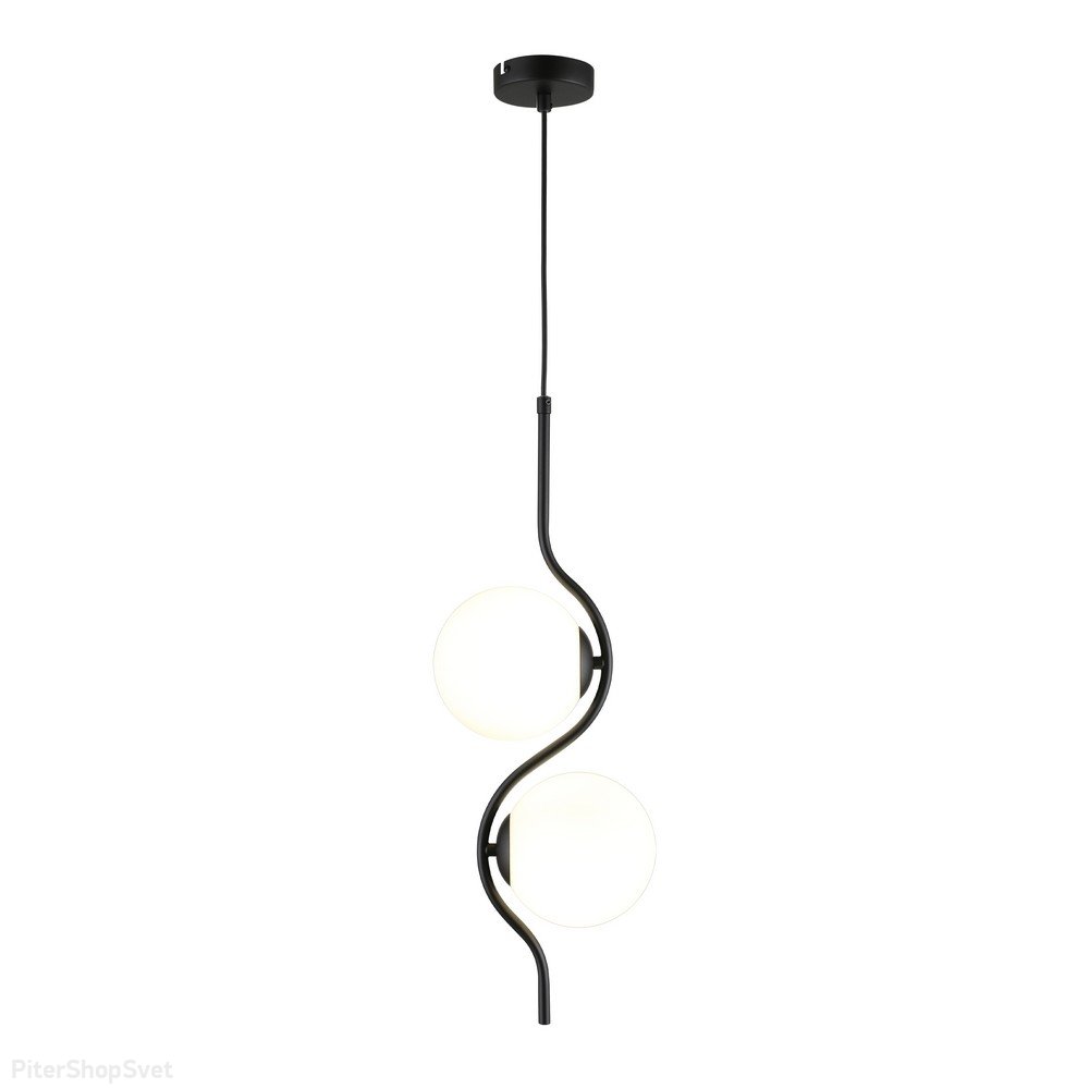 Чёрный подвесной светильник с белыми шарами «Jagna» APL.312.06.02