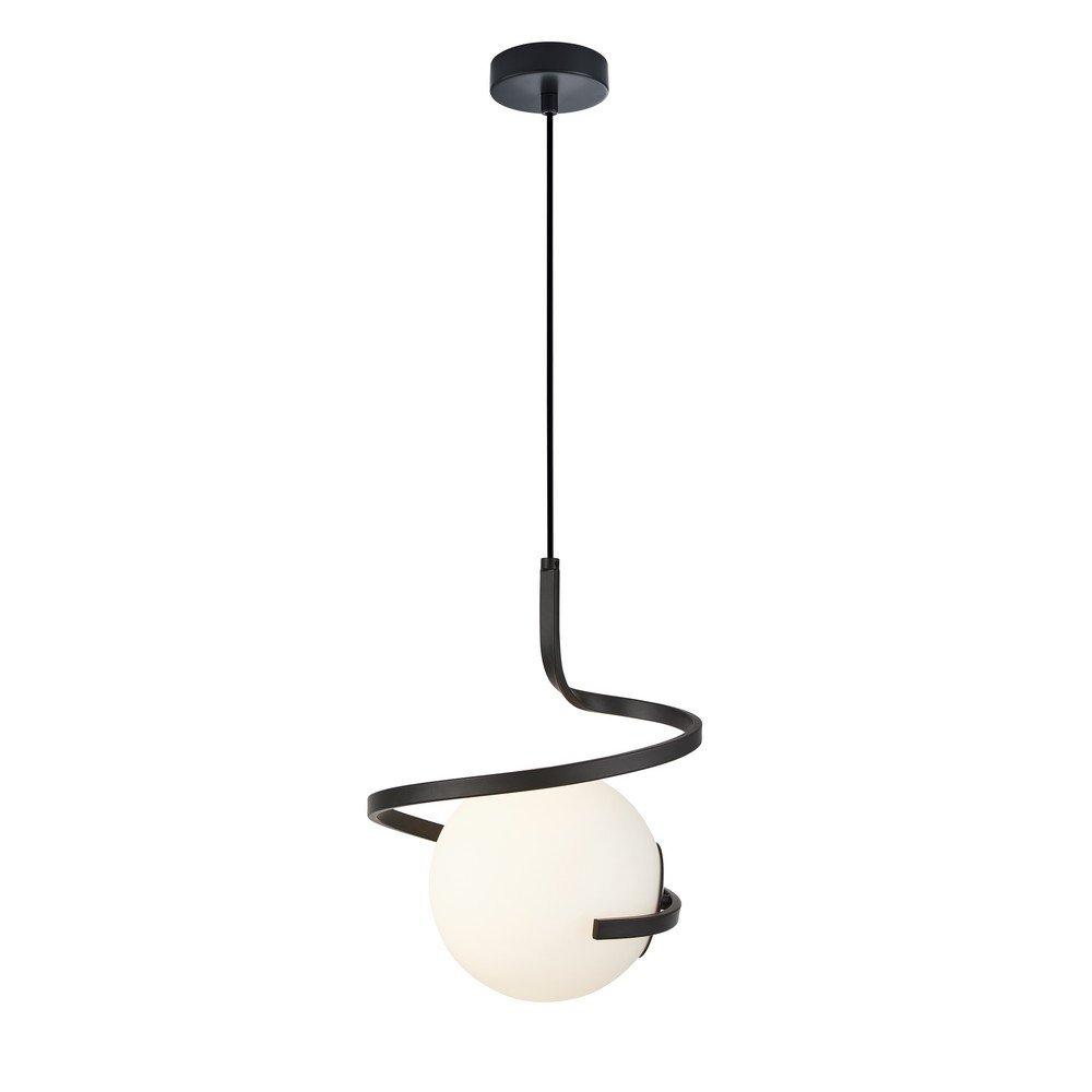 Чёрный подвесной светильник спираль с шаром «Dezire» APL.333.06.01
