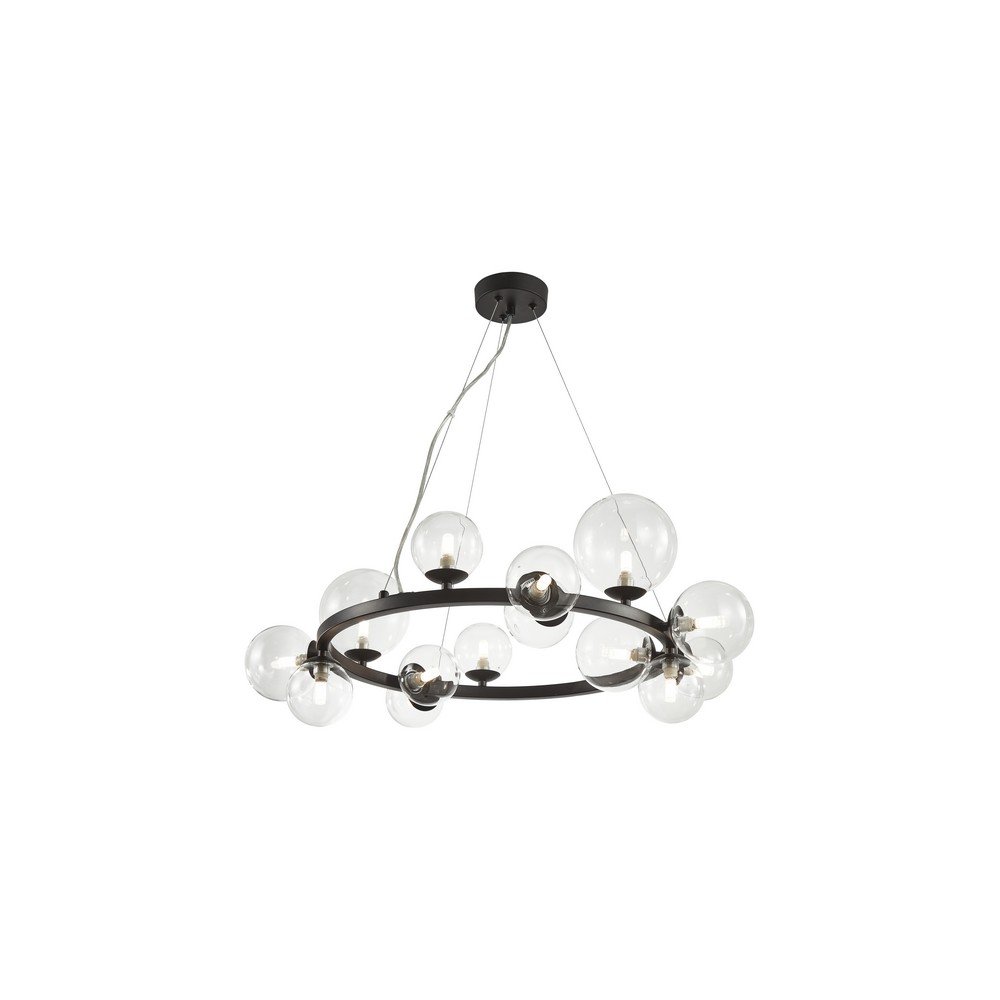 Чёрна подвесная люстра кольцо с прозрачными плафонами шар «Feliche» APL.334.03.14