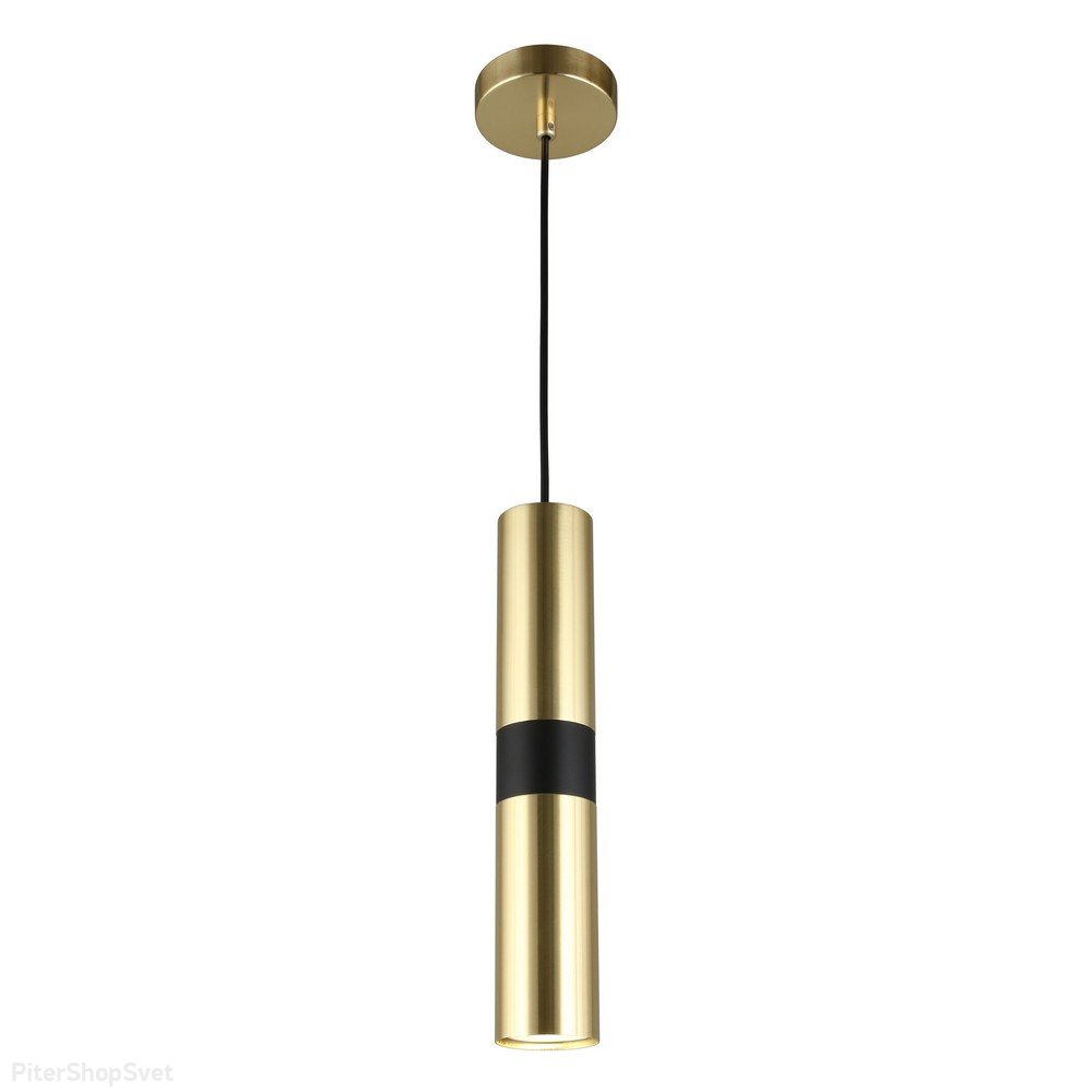 Подвесной светильник цилиндр, золотой/чёрный «Mireil» APL.607.16.01