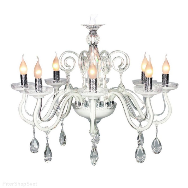 Белая подвесная люстра со свечами «Emmanuel» APL.628.03.08