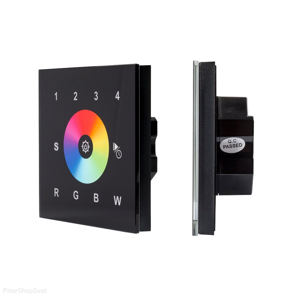 Встраиваемая стеклянная черная Touch-панель с сенсорным кольцом «SR-2820AC-RF-IN» 018069