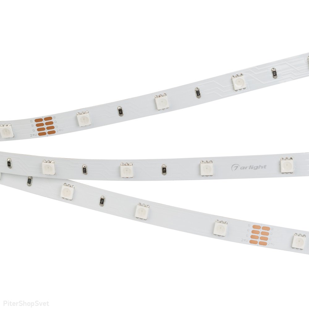 5м Мультицветная светодиодная лента 24В 7.2Вт/м RGB «RT-B30-10mm 24V RGB» 022066(2)